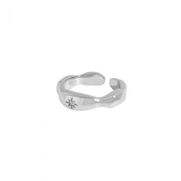 Crystal Sunshine Irregular Sterling Silver Adjustable Ring