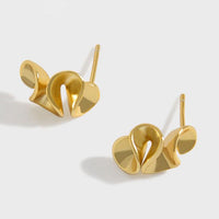 Fashion Geometry Scallop Skirt 925 Sterling Silver Stud Earrings