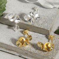 Fashion Geometry Scallop Skirt 925 Sterling Silver Stud Earrings