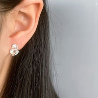 Fashion Geometry Scallop Skirt 925 Sterling Silver Stud Earrings