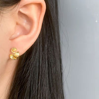 Fashion Geometry Scallop Skirt 925 Sterling Silver Stud Earrings