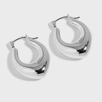 U-Shape 925 Sterling Silver Hoop Earrings