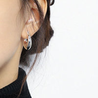 U-Shape 925 Sterling Silver Hoop Earrings