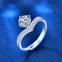 Princess Crown 1 ct Moissanite Adjustable Ring