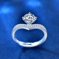 Princess Crown 1 ct Moissanite Adjustable Ring