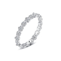 Cubic Zirconia Leaf Ring 925 Sterling Silver