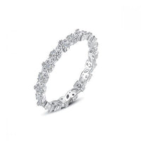 Cubic Zirconia Leaf Ring 925 Sterling Silver