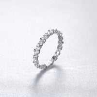 Cubic Zirconia Leaf Ring 925 Sterling Silver