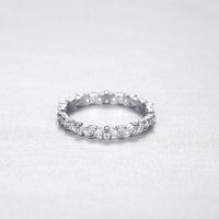 Cubic Zirconia Leaf Ring 925 Sterling Silver