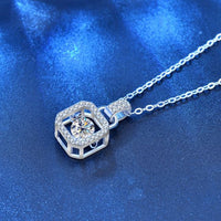Round Dancing Moissanite Crystal Necklace, 0.5ct