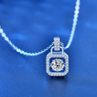 Round Dancing Moissanite Crystal Necklace, 0.5ct