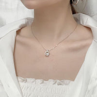 Round Dancing Moissanite Crystal Necklace, 0.5ct