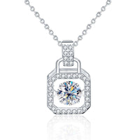 Round Dancing Moissanite Crystal Necklace, 0.5ct