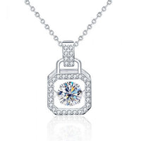Round Dancing Moissanite Crystal Necklace, 0.5ct