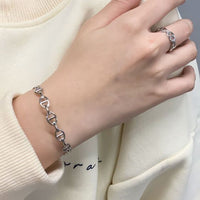 Puffed Solid Mariner Chain Open Bangle, 925 Sterling Silver
