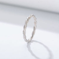 Twisted Crystal Adjustable 925 Sterling Silver Ring