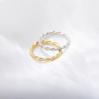 Twisted Crystal Adjustable 925 Sterling Silver Ring