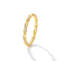 Twisted Crystal Adjustable 925 Sterling Silver Ring