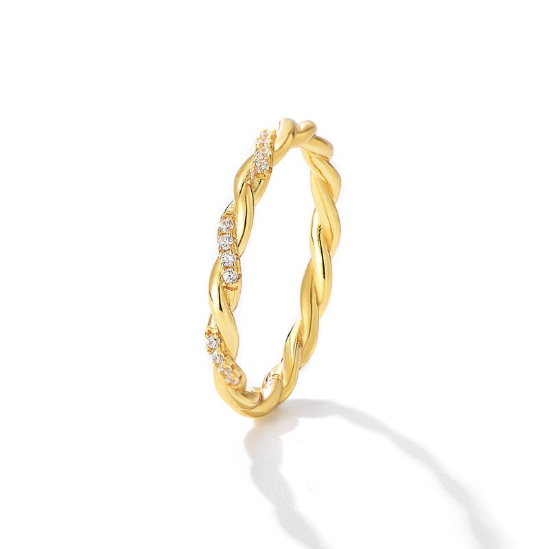 Twisted Crystal Adjustable 925 Sterling Silver Ring