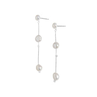Irregular Natural Pearl Tassel Sterling Silver Drop Earrings