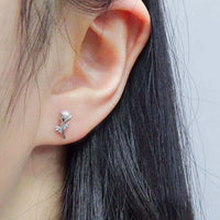 Shell Pearl Tulip Stud Earrings in 925 Sterling Silver