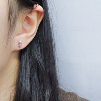 Shell Pearl Tulip Stud Earrings in 925 Sterling Silver