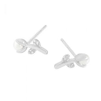 Shell Pearl Tulip Stud Earrings in 925 Sterling Silver