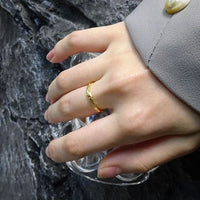 Irregular Round Crystal Branch Adjustable Ring