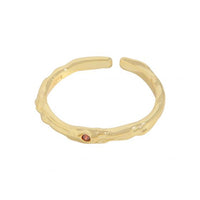 Irregular Round Crystal Branch Adjustable Ring
