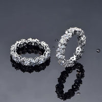 White Crystal Four-Leaf Flower 925 Sterling Silver Adjustable Ring