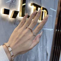V Shape Crystal Adjustable Ring in 925 Sterling Silver