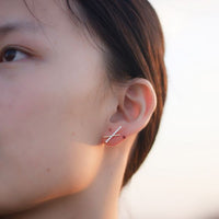 Crystal Letter X 925 Sterling Silver Stud Earrings