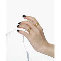 Irregular River Wave 925 Sterling Silver Adjustable Ring