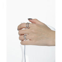 Triple-Layer Wide 925 Sterling Silver Adjustable Ring
