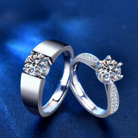 Round Moissanite Adjustable Couple Ring