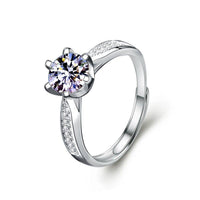 Round Moissanite Adjustable Couple Ring