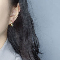 Irregular Shell Pearl 925 Sterling Silver Hoop Earrings