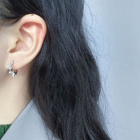 Irregular Shell Pearl 925 Sterling Silver Hoop Earrings