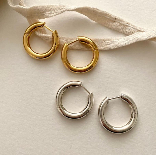Minimal Circle 925 Sterling Silver Huggie Hoop Earrings