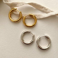 Minimal Circle 925 Sterling Silver Huggie Hoop Earrings
