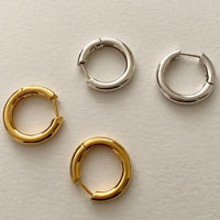 Minimal Circle 925 Sterling Silver Huggie Hoop Earrings