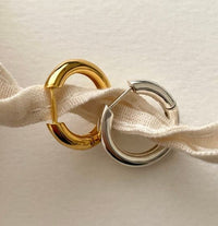 Minimal Circle 925 Sterling Silver Huggie Hoop Earrings