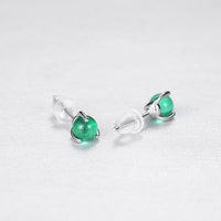 Round Cubic Zirconia 925 Sterling Silver Stud Earrings
