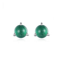 Round Cubic Zirconia 925 Sterling Silver Stud Earrings