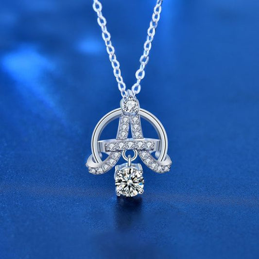 Moissanite CZ Eiffel Tower Necklace