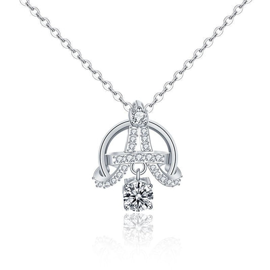 Moissanite CZ Eiffel Tower Necklace