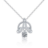 Moissanite Crystal Eiffel Tower Necklace