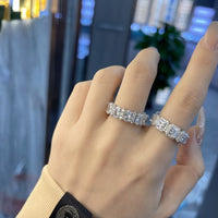 Oval Created High Carbon Diamond 925 Sterling Silver Ring