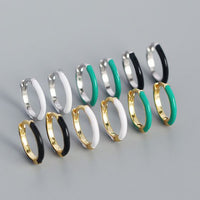 Minimalist Epoxy Circle Huggie Hoop Earrings