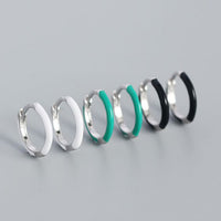 Minimalist Epoxy Circle Huggie Hoop Earrings